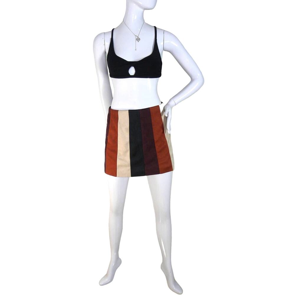 Forever 21 multicolor earth tones blocks mini skirt small - Picture 3 of 6